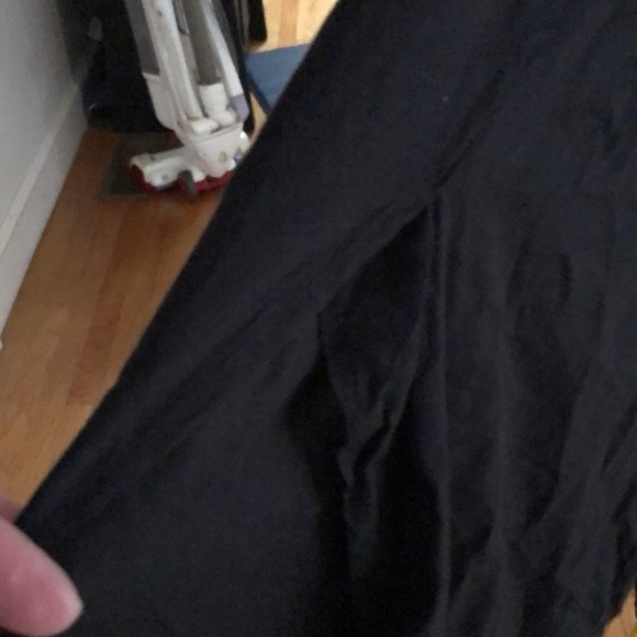 Maurices size X-Small black cropped wide leg high slit pants 100% cotton NWT - Picture 11 of 16